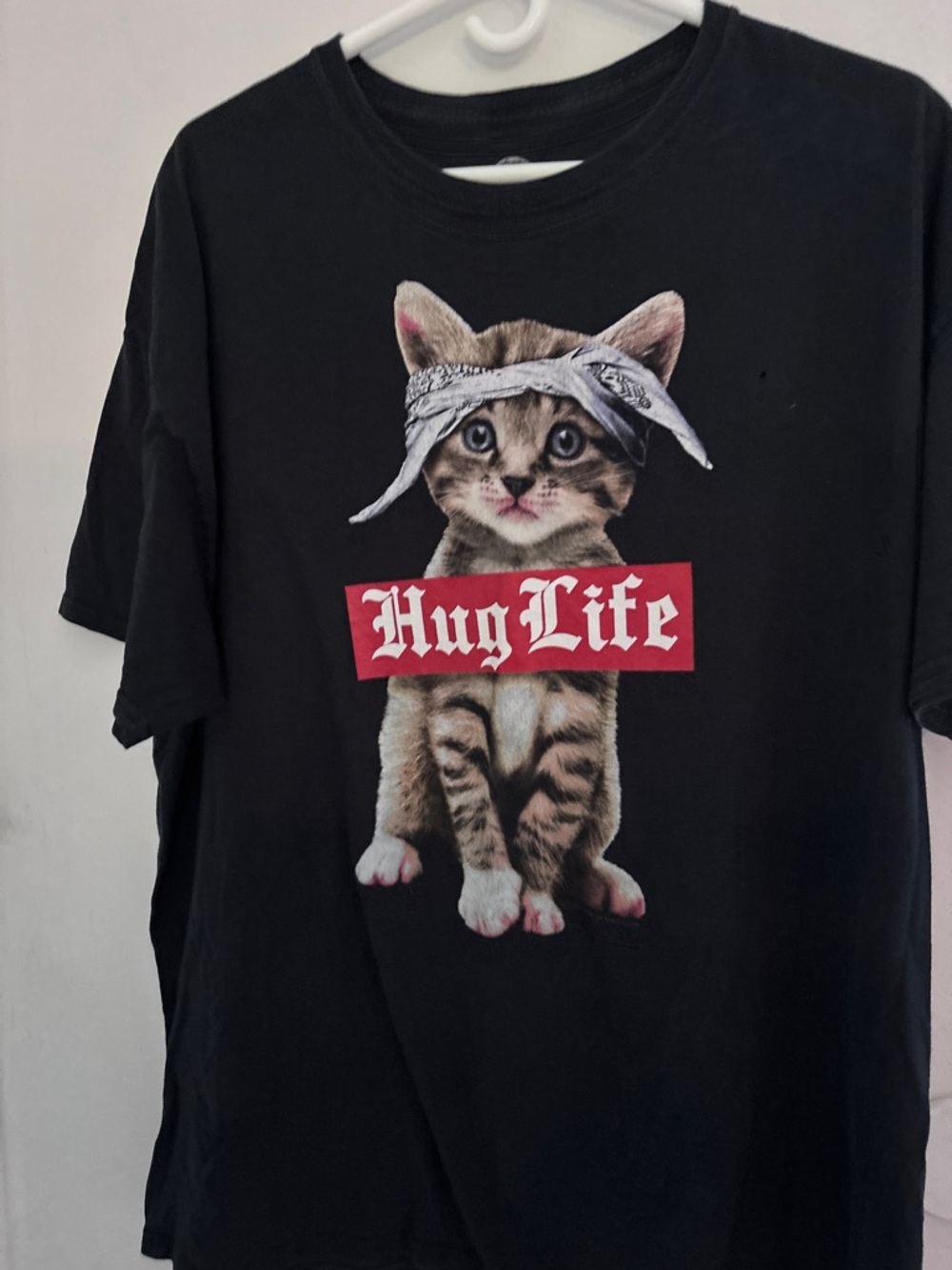 Dom Brand Summer Fun Hug Life Black Cat Graphic Tee - Cute Print XXL 48 x 28